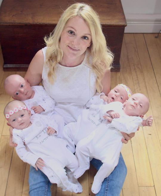 僅70萬分之一機會 英母誕異卵4胞胎